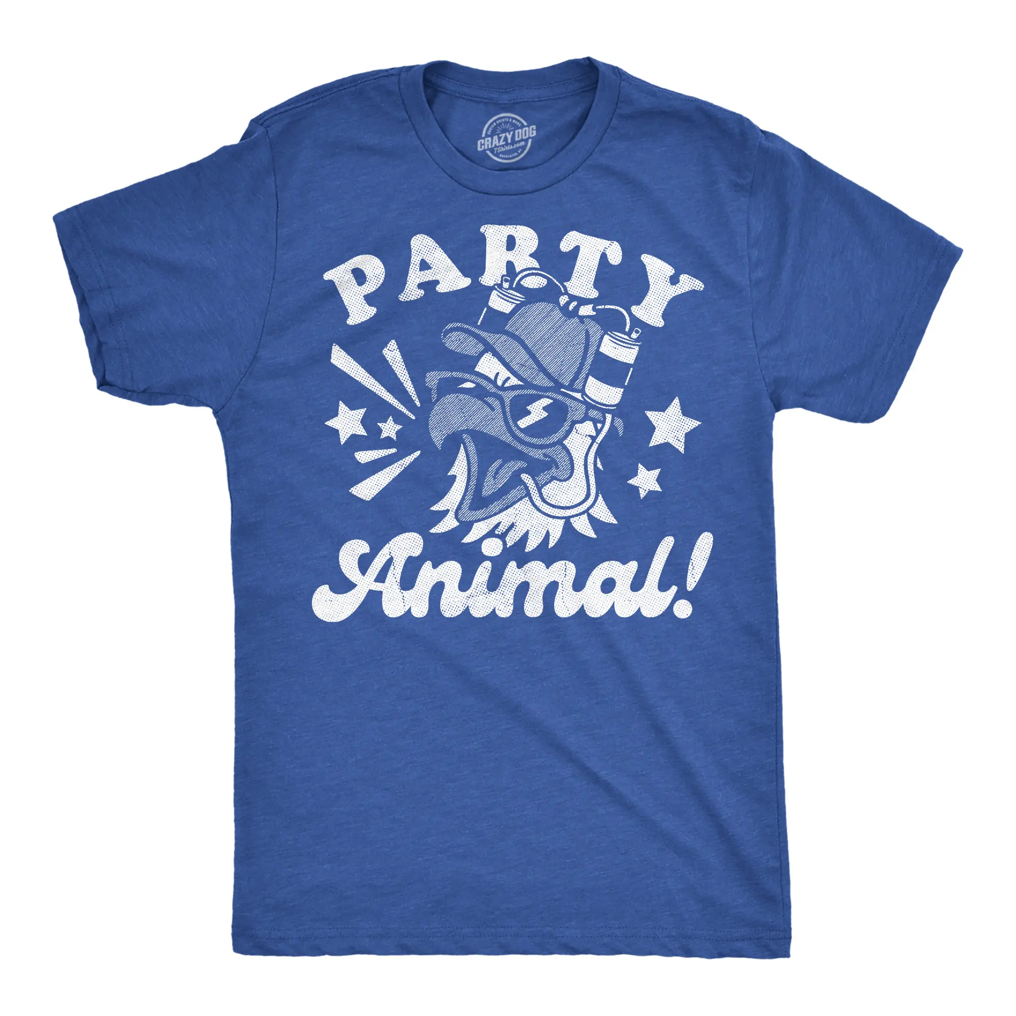 Mens Funny T Shirts Party Animal Bald Eagle Sarcastic Fourth Of July Graphic Novelty Tee for Men Mens Funny T Shirts Cool Vintage Fashion T-Shirt Gift Classic Menswear Patriotic Apparel for Men Funny Animal Royal -