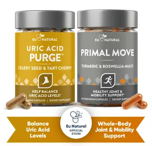Eu Natural Maximum Mobility Bundle - Uric Acid Purge & Primal Move - Advanced Joint Support Bundle with Tart Cherry, Celery Seed, Turmeric, Boswellia & Multivitamin