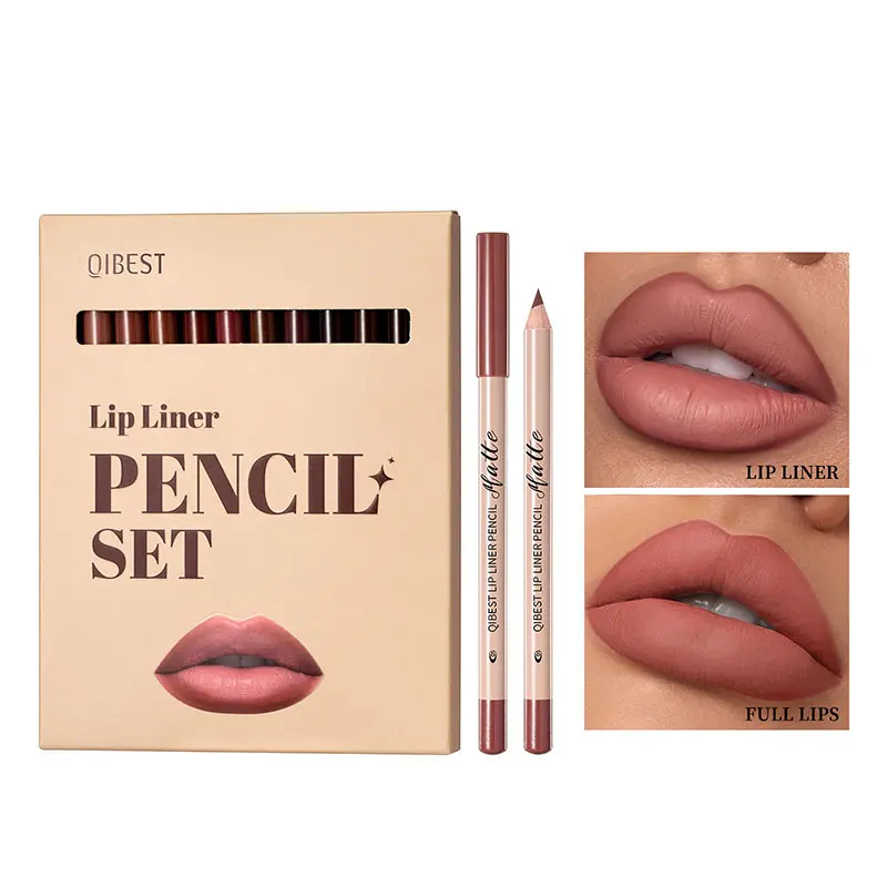 12PCS Matte Lip Liner Pencil Set – Waterproof Long-Lasting Velvet Lip Pencils, Creamy Highly Pigmented Lip Contour Kit with 12 Everyday Shades