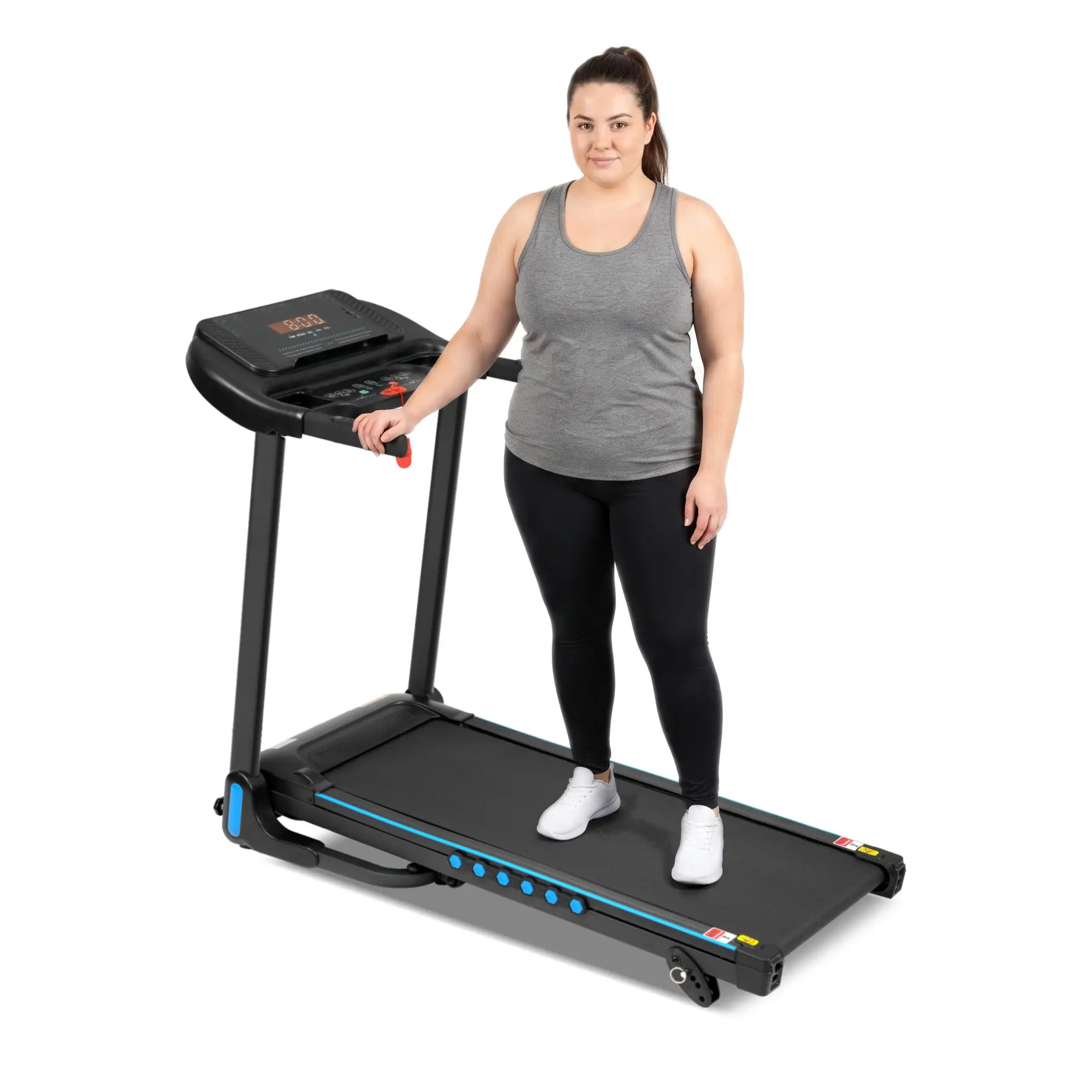 Heavy-Duty Treadmill for Home, Extra Sturdy Steel Frame, 350 lb Capacity, 15.35" Wide Belt, Quiet 40-55 dB, Handrail Speed Controls, 6% Incline, Hydraulic Folding