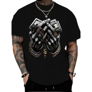 Comfort-Fit Cotton Tee – Men’S Crew Neck T-Shirt Featuring Trendy Dollar & Rings Graphics