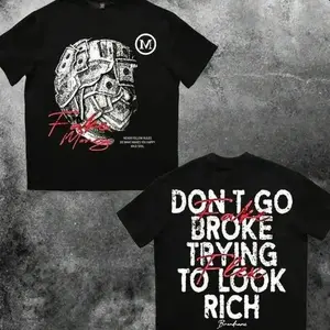 EMRG 100 Bill Front  Back Print Men's Oversized Loose Dropped Shoulder T-Shirt, Street Fashion Style y2k  outfits  men