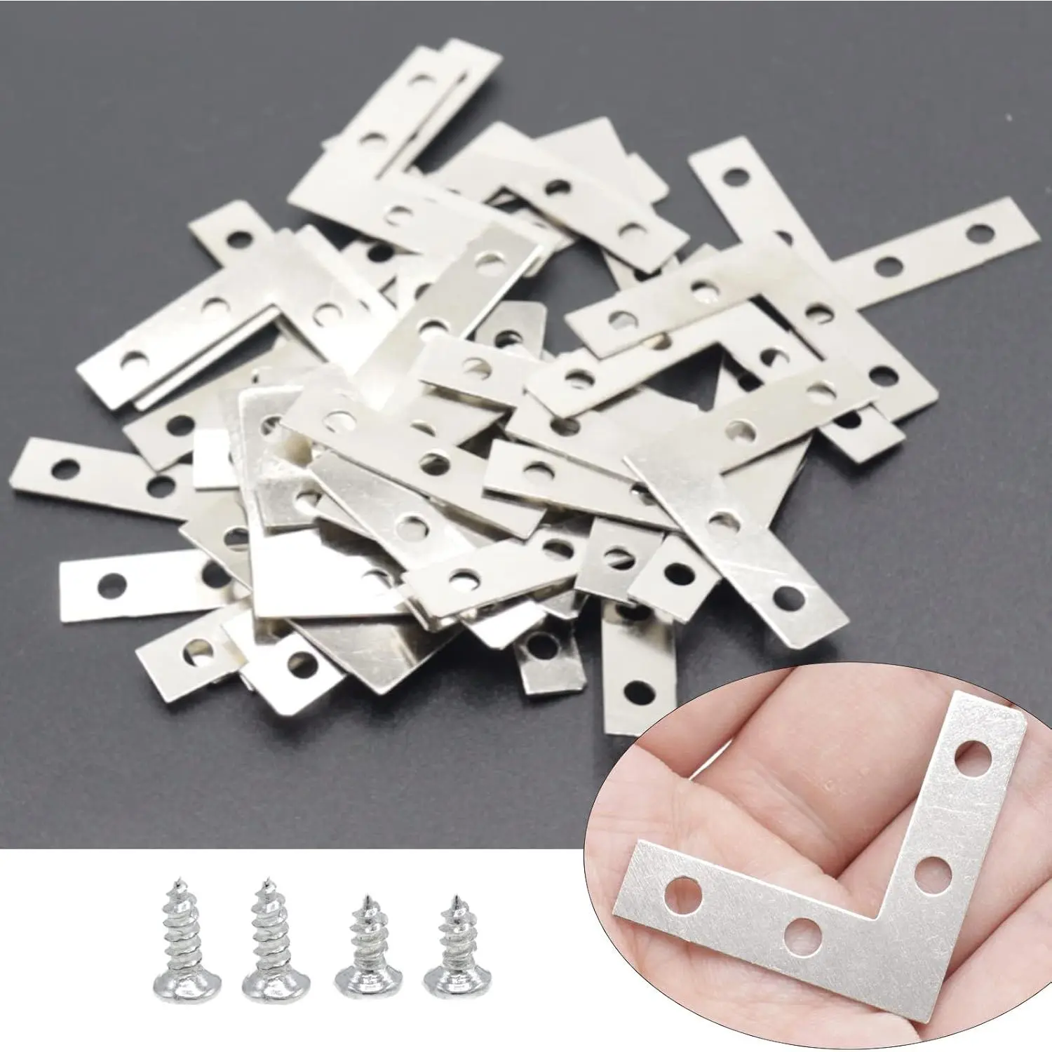 40 Pack  L Corner Brackets, 1.5x1.5inch Small Decorative Iron Corner Braces for , Metal Flat Bracket Braces for Furniture, Shelf Support, Home and DIY Projects