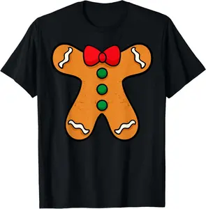 100% cotton Unisex Gingerbread Man Body Costume for Halloween or Christmas T-Shirt