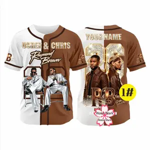 U and Brown R&B Tour 2026 Baseball Jersey, Raymond Brown Concert Back Print, Breezy Brown and U Raymon and Brown R&B Tour Football Football Jersey, Cotton Top Menswear Womenswear.