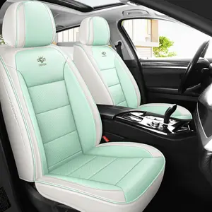 Automotive Seat Covers Simple Trendy PU Leather Full Coverage Cushion Protector, All-Season Universal Fit for Five Seats, Durable Car Interior Accessory