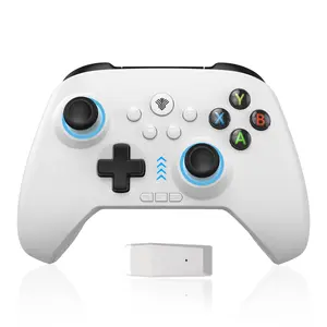 YUYIU Wireless Controller (Not for Xbox) for PC/Switch/iOS/Android - Features Hall Effect Joysticks, Macro Programming, Linear Triggers, 6-Axis Gyro, Dual Vibration & RGB Lighting Includes Data Cable & Receiver