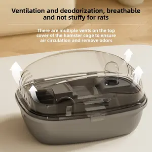 Double Layer Hamster Cage Indoor Villa Large Space Acrylic Transparent Pet Habitat for Golden Bear Gerbil Syrian Hamster Small Animal House