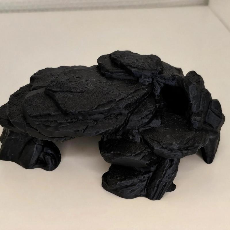 Rock Texture 3D Printed Hide Cave, Small Biotope Fish Tank Decor, Safe Hiding Spot for Aquatic Pets, Aquarium Ornament