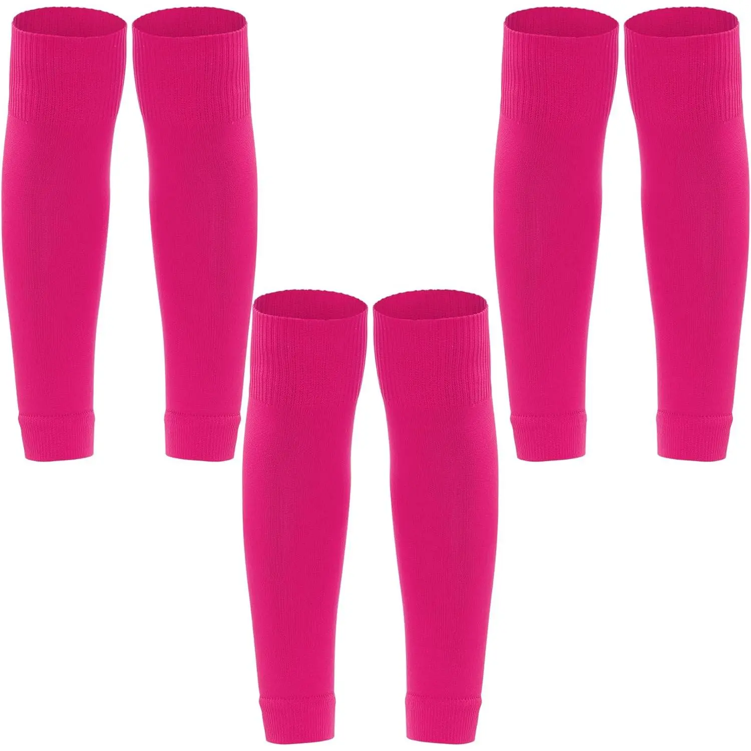Unisex Nylon Fabric Pre-Cut Leg Sleeve Shin Socks (3 Pairs) - Medium to High Impact Sports Socks for Soccer, Running - Soccer Fashion, Football Fashion Apparel, Unisex Clothes, Male, Multi-Sport, Sporty Chic