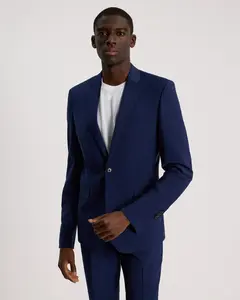 Express Extra Slim Blue Wool-Blend Washable Modern Tech Suit Jacket