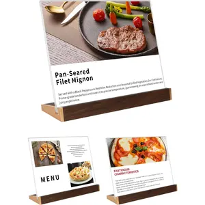 3 Pack  Sign Holder 8.5 x 11 Horizontal Tabletop Clear Sign Display Frame for Coffee Shop/Restaurant Menu Stall/Exhibitions/Hotel/Office/Counter Noticeboard Display Show Holder
