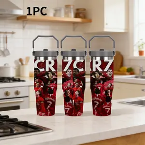 1pc 30oz CR7: The #7 Legend of Manchester United Stainless Steel Vacuum-Insulated Tumbler with Lid,Leak-Proof, Durable for Hot/Cold Drinks Perfect Gift for Holidays, Travel, and Outdoor Activities, Coffee Travel Mu