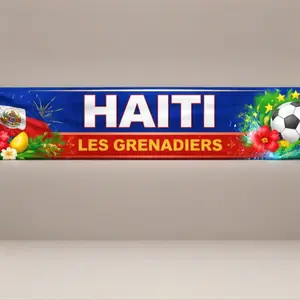 Haiti Flag Scarf - Unisex Stylish Fashion Accessory for Daily Wear, Flag Stripe, Graphic Multicolor, Multi Colored, Patriotic Style Scarves, Flag Stripe Scarves