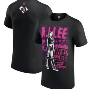 Black AJ LEE�Spinning Webs Since 2011� Graphic T-Shirt , Vintage Wrestling Style Unisex Tee, For Men, For Women L