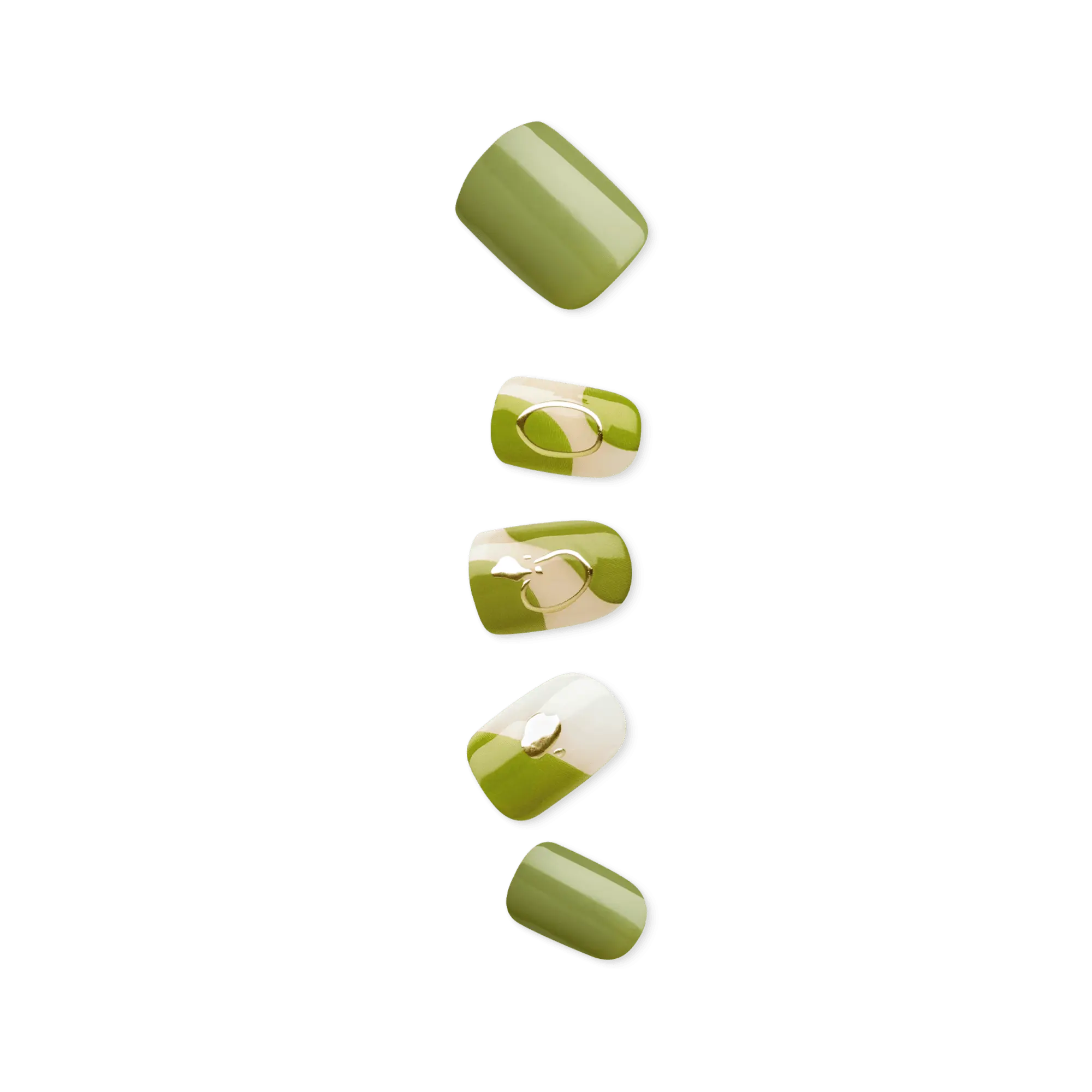 Impress Design No Glue Fake Press On Nails - Before Sunrise | Design, Green, Short, Squoval, Manicure