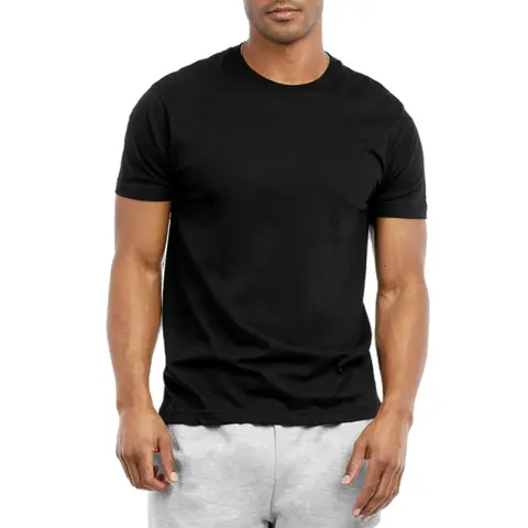 Men's Cotton Crew Neck Short Sleeved T-Shirt - S-3XL Regular & Big & Tall, Breathable Workout Tops, Gym Shirt, Polyester Athletic Apparel for Casual Sports Running Menswear Solid