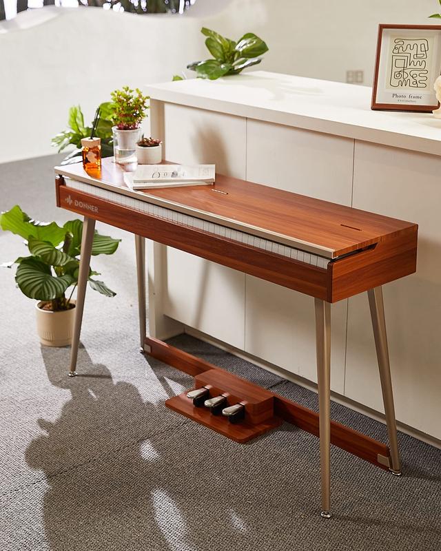 Donner DDP-80 PLUS 88 Key Weighted Wooden Upright Digital Piano with Semi-open Cover