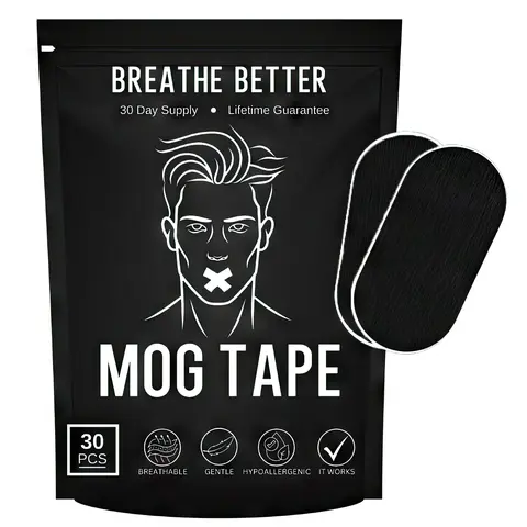 Mog Mouth Tape - one month supply mouth tape, sport accessories, 30 Strips, Mog Strips Mog Tape for sleep