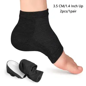 Unisex Height-Increasing Wedge Insoles, Invisible Height-Increasing Socks with Heel Pads