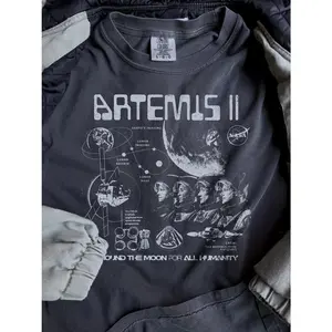 Artemis II NASA Mission T-Shirt: Vintage Feel, DTG Print, Space Exploration Apparel