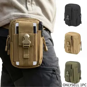 Tactical waist bag, Oxford fabric multi-functional casual men's waist bag, outdoor tactical bag, wear-resistant, moisture-resistant, flexible and portable outdoor waist bag, very suitable for outdoor camping, hiking and mountain climbing