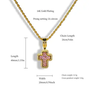 Street Style Cross Necklace Trending Hip-Hop Jewelry Drip Fit Accessory for Rappers TikTok Fashion Piece Hip-Hop Inspired