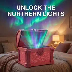 Treasure Box Northern Lights Projector, Galaxy Aurora Night Light Projector with many（6） Colors, White Noises, Timer & Remote Control, Ceiling Projection Ambient Lighting for Bedroom Gaming Room Gifts tiktokshopspringglowup
