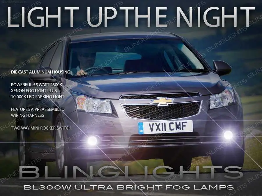 For 2008-2014 Chevy Cruze Xenon Halogen Foglamps Drivinglights Kit Chevrolet Sedan Wagon