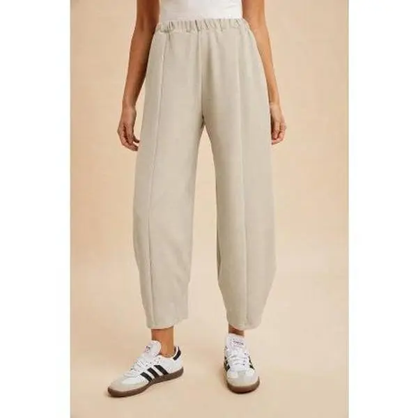Stone Scuba Knit Barrel Leg Pants