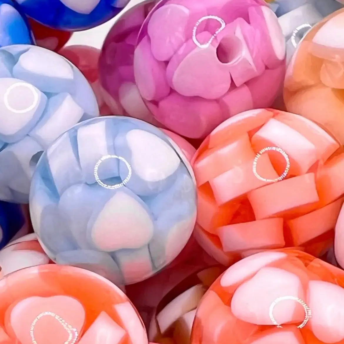 16mm Pack of 10 Heart Confetti Mix Beads For Craft