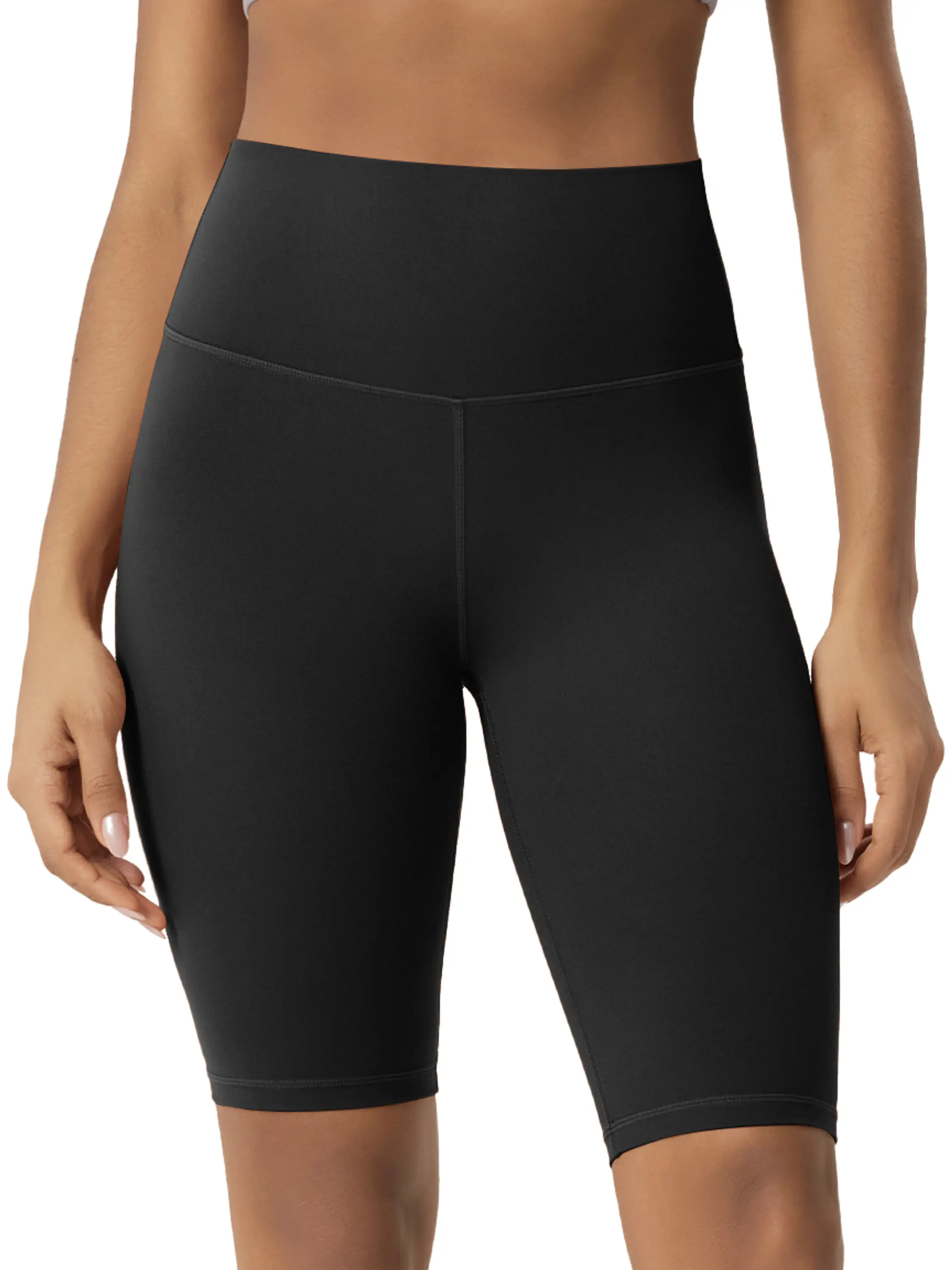ODODOS Women's 10" High Waist Buttery Soft Biker Shorts - Lounge & Low Impact Sports Shorts, Full Stretch, Machine Washable, Shorts Women