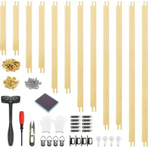 12 count Needlepoint Stretcher Bars Kit - 6"-16" Wooden Canvas Stretcher Bars for Needlework with Complete Installation Tool Kit 6 Size Embroidery  Frame Set for Needlework &