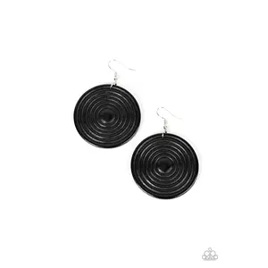 Caribbean Cymbal - Black Wood Earrings