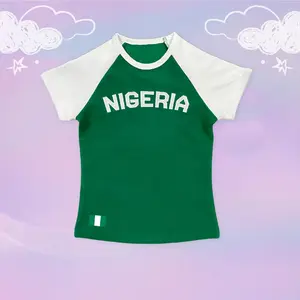 Y2K Nigeria Jersey Top - Soccer Crop Top, 2000s Clothing, Y2K Clothing, Nigeria Baby Tee, Nigerian Baby Tee, Nigeria Flag Shirt