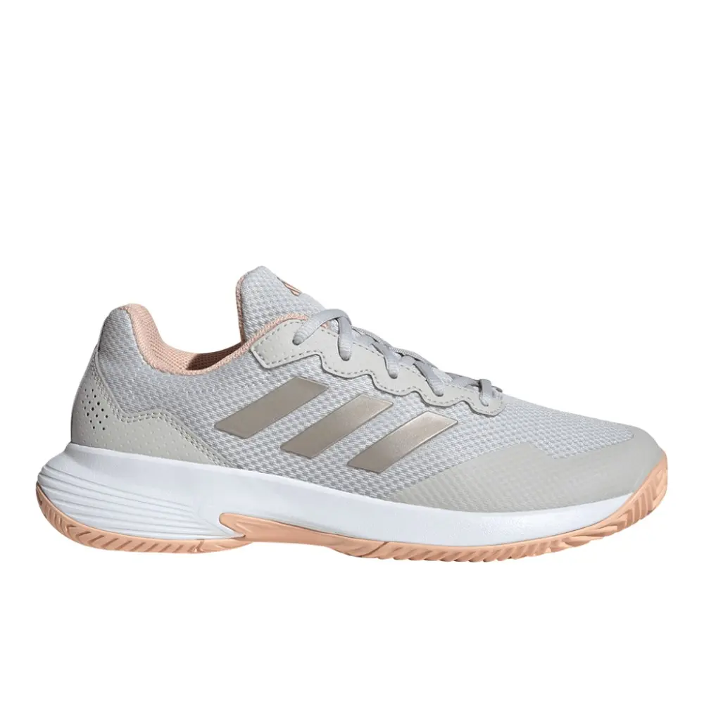 adidas Womens Gamecourt 2.0 Tennis Sneakers Shoes - Grey