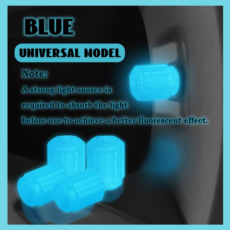 Tire Valve Cap Set, 8PCS Fluorescent Glow in The Dark Air Caps Cover, Universal Bicycle Stem Covers, Waterproof Luminous Car Tire Valve Caps