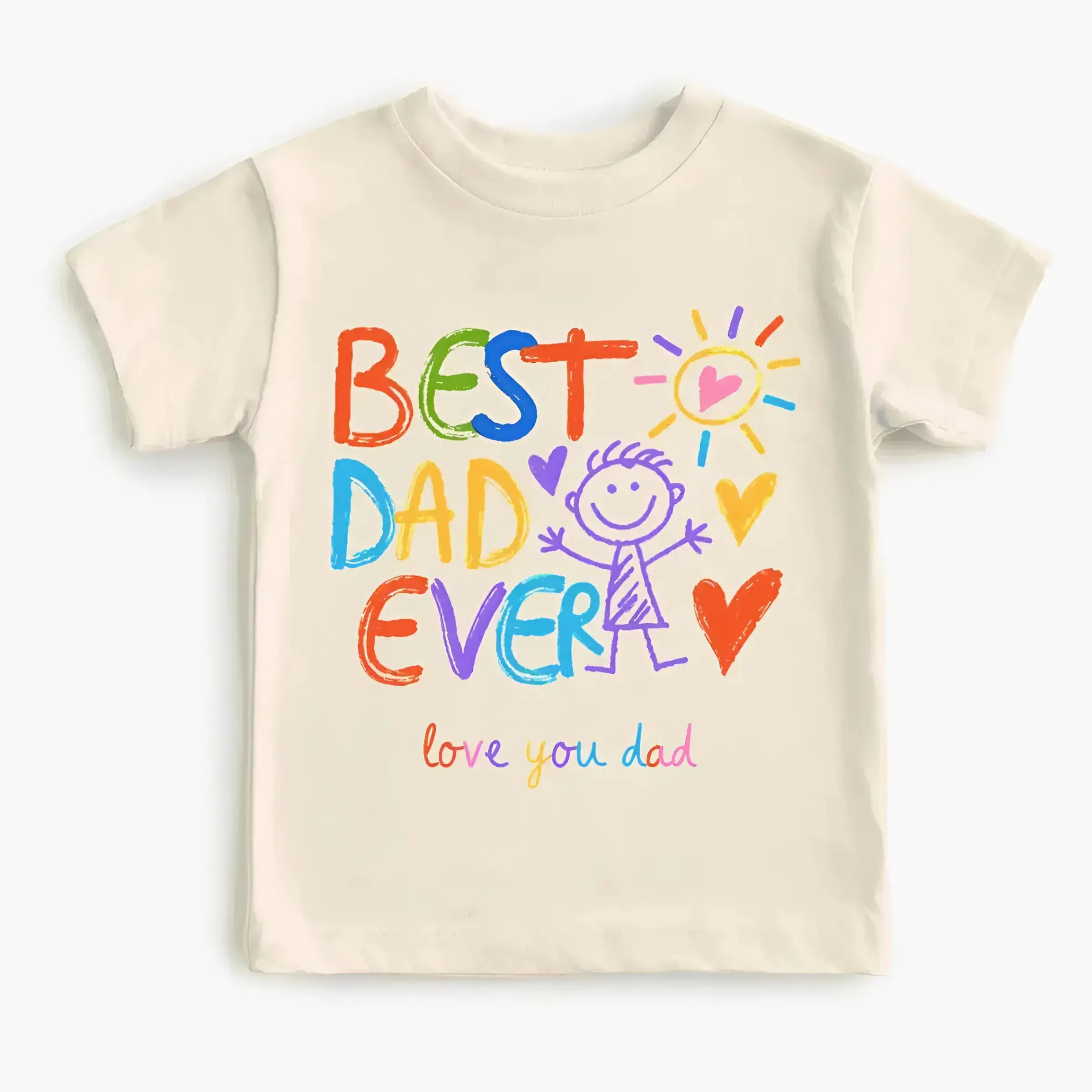 Best Dad Ever Shirt Fathers Day Youth T-shirt, Cute youth Gift For Daddy Baby Boy Girl Outfit Crayon Drawing T-Shirt, Papa Apparel, Father day shirt, Trending tee, Family matching shirt, Youth Clothing, holiday outfit, birthday gift, summer outfit