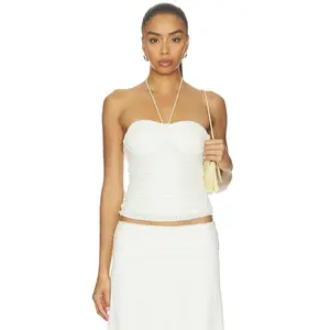 SEVEN WONDERS Samirah Halter Lace Top in Cream