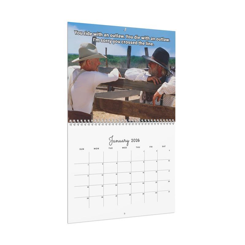 Best Line Of Woodrow and Gus Quotes 2026 Wall Calendar, Lonesome Dove Movie Desktop Calendar, Funny Western Movie Calendar, Cowboy Movie Merch, Wall Decor, Home Decoration, Christmas Holiday Gift, New Year Present.