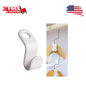 50PCS(or100) Hanger Hooks for Plastic Clips Clothes Space Saving Hangers