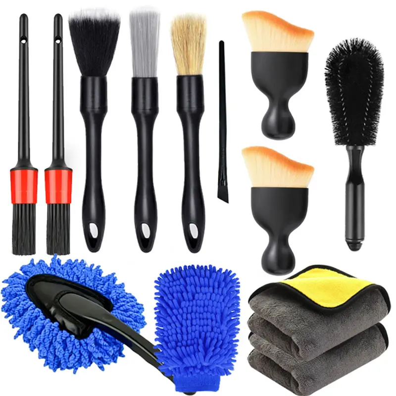 13PCS Ultimate Car Detailing Kit - Multifunctional Cleaning Set with Premium Soft-Bristle Brushes,Towel for Interior, Exterior, Wheels, and Dashboard Care, Car Washing Brush, Car Detailing Accessories