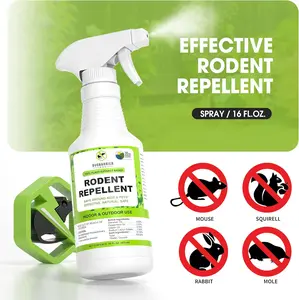 BugBarrier's Extra-Strength Mouse Repellent Spray, USDA 100% Biobased Formula with Peppermint Oils - Deters Mouse Nesting, Freshens Air in Car, RV, Boat, Garage, Shed, Cabin, 16oz - Made in The USA