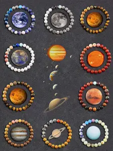 Solar Galaxy Natural Crystal Stone Bracelet, Fashion Accessories for Women & Men, Trendy All-match & Exquisite Jewelry for Birthday Gift