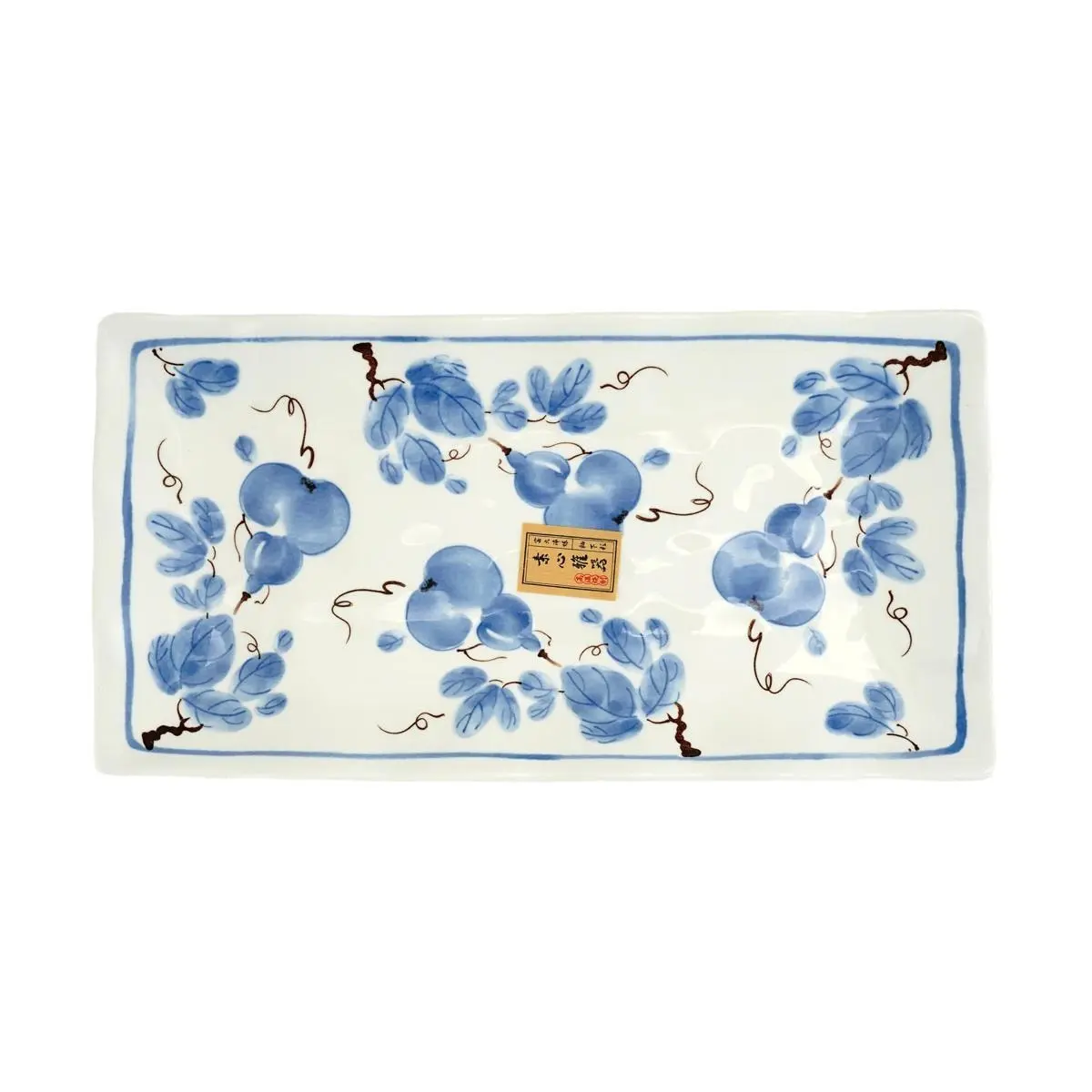 Golden Lion 30.5cm Wavy Rectangular Fish Platter - Elegant Serving Dish for Appetizers, Sushi, Desserts - Durable Ceramic Tableware
