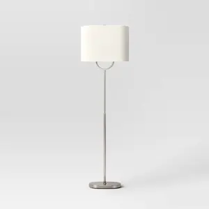 Threshold Modern Ring Floor Lamp Finish ETL Listed Brushed Nickel Oval Shade Top