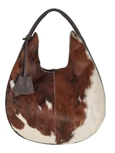 Cafe au Lait Pony Hair Leather Shoulder Bag