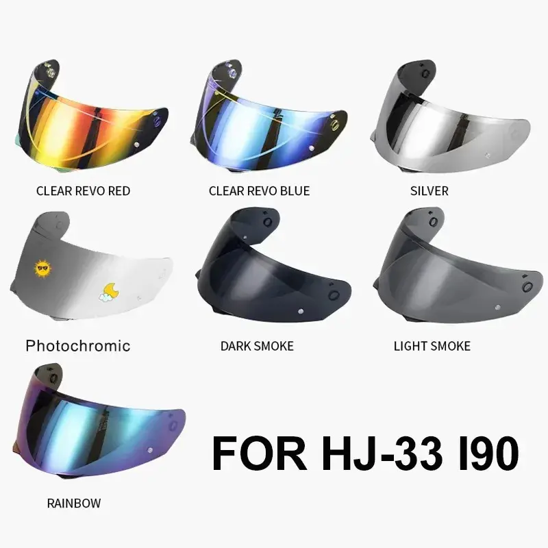 HJ-33 I90 Photochromic High-Flex Anti-Glare UV Rays Motorbike Visor Kit - Quick-Swap, Anti-Fog Replacement Lens for HJC HJ33 Motorcycle Helmets, Automotive & Motorcycle Protective Gear Accessory