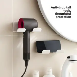 FaSoLa No-Drill Hair Dryer Holder, Wall-Mounted Storage Rack for Bathroom, Hair Dryer Bracket