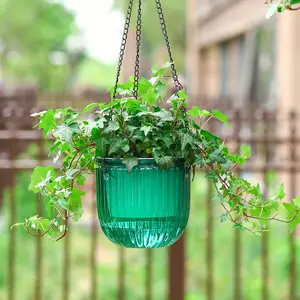 1pcs Automatic Watering Hanging Flowerpot Indoor Hanging Flowerpot, Outdoor Hanging Flowerpot Basket With 3 Hook Drainage Holes, For Garden And Home Furnishings